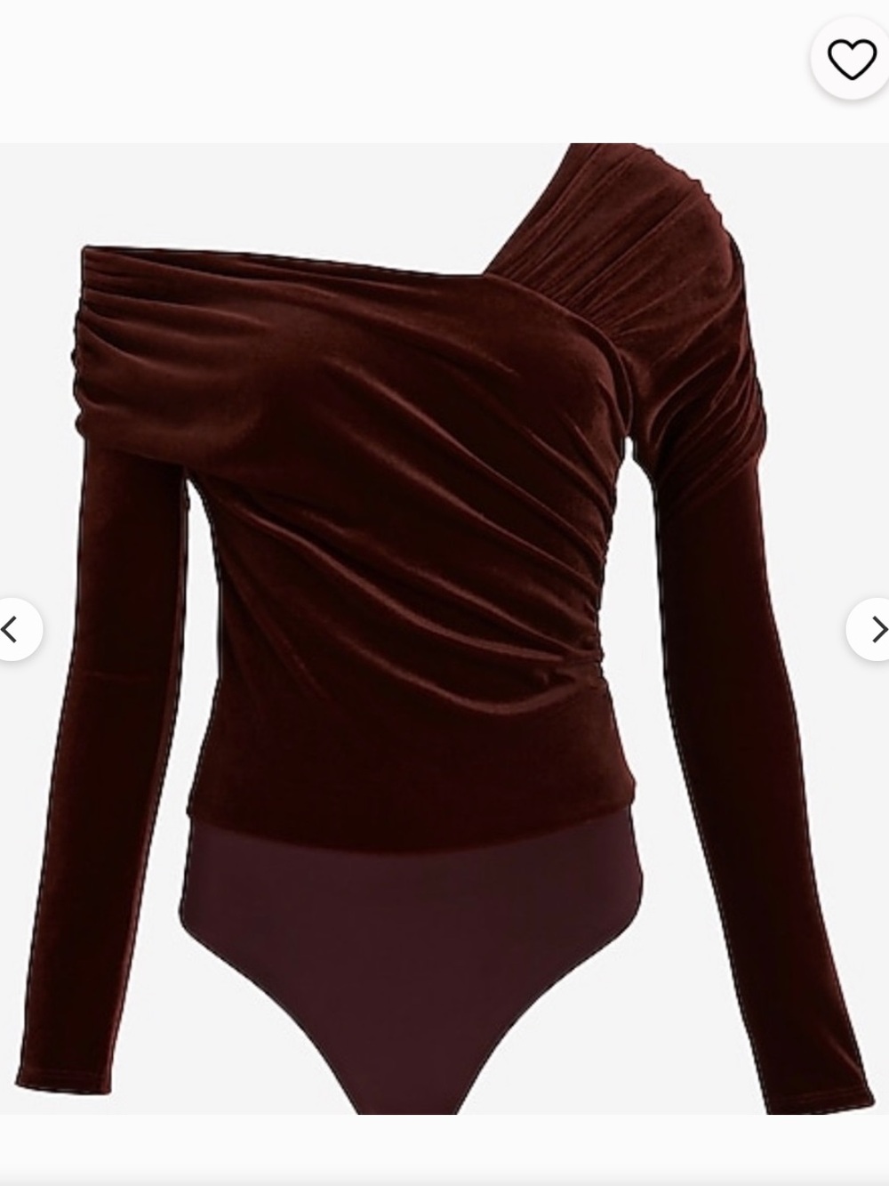 Express Dark Brown Velvet Bodysuit
